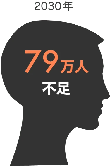 2030年 79万人不足
